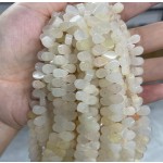 No_13_Natural Ice (translucent Grade) Pink Aventurine Flat Center Drilled (short) Teardrop Bead_5*9mm_(Sold Per Strand)