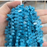 No_25_Synthetic Blue Turquoise Flat Center Drilled (short) Teardrop Bead_5*9mm_(Sold Per Strand)