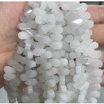 No_31_Natural White Jade Flat Center Drilled (short) Teardrop Bead_5*9mm_(Sold Per Strand)