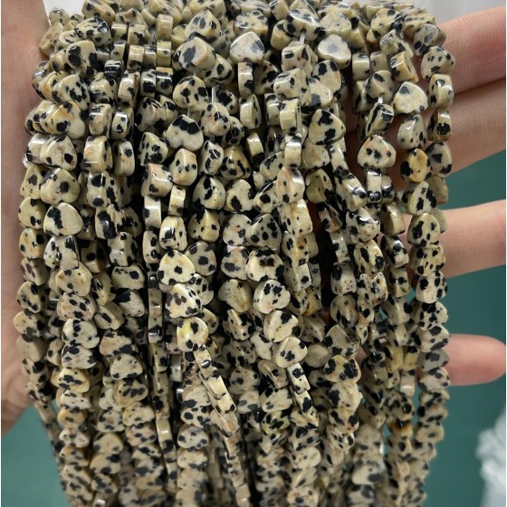 No_1020_Natural Dalmation Jasper Flat Heart_6mm_(Sold Per Strand)