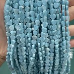 No_1033_Enhanced Light Blue Chalcedony Flat Heart_6mm_(Sold Per Strand)