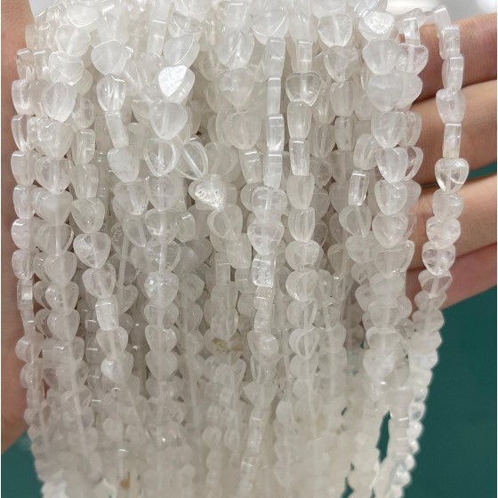 No_1034_Natural White Crystal Flat Heart_6mm_(Sold Per Strand)