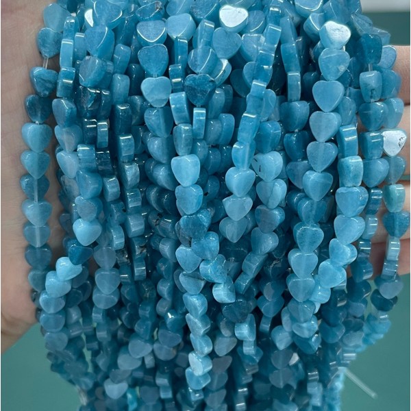 No_1035_Enhanced Ink Blue Chalcedony Flat Heart_6mm_(Sold Per Strand)
