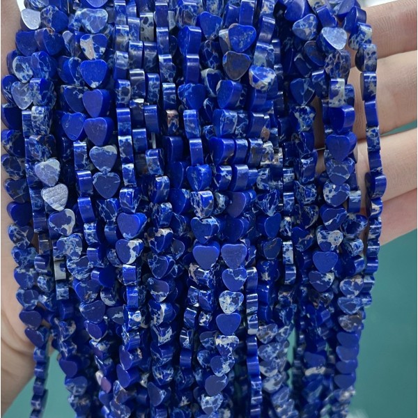 No_1044_Synthetic Dark Blue Imperial Jasper Flat Heart_6mm_(Sold Per Strand)