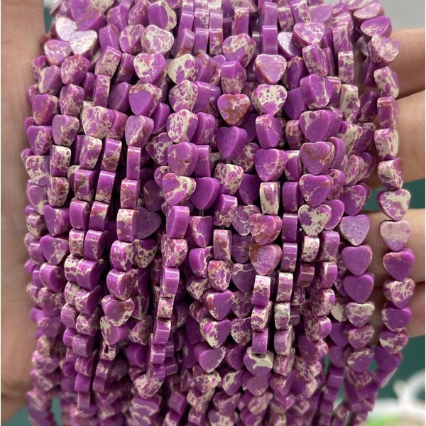 No_1048_Synthetic Purple Imperial Jasper Flat Heart_6mm_(Sold Per Strand)