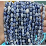 No_1066_Natural Blue Spot Jasper Rice Beads_5*8mm_(Sold Per Strand)