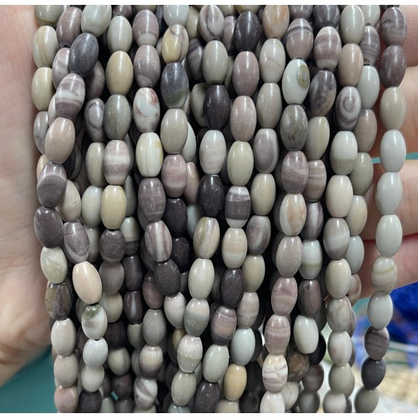 No_1075_Natural Blue Ribbon Stone Rice Beads_5*8mm_(Sold Per Strand)