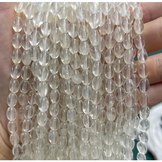 No_1087_Natural White Crystal Rice Pearl_5*8mm_(Sold Per Strand)