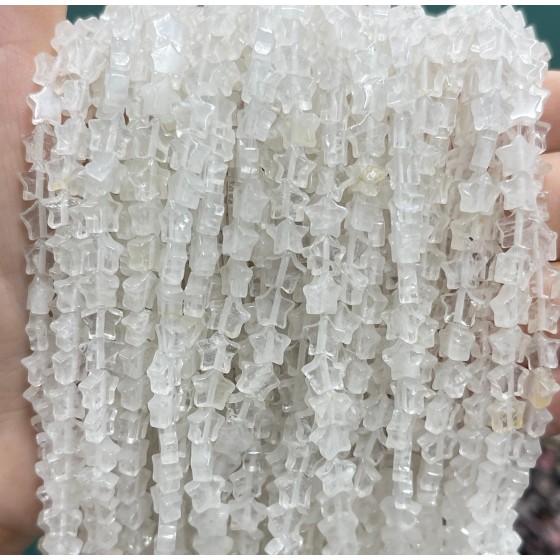 No_1096_Natural White Crystal Five Pointed Star_6mm_(Sold Per Strand)