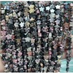 No_1099_Natural Black Lined Rhodonite Five Pointed Star_6mm_(Sold Per Strand)