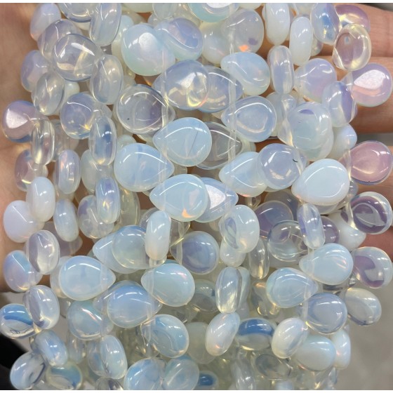 No_101_Synthetic Opal Center Drilled (short) Teardrop Bead_10*12mm _(Sold Per Strand)