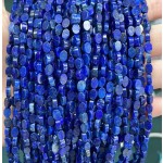 No_116_Natural Lapis Lazuli Flat Oval Bead_6*4mm _(Sold Per Strand)
