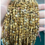 No_119_Natural Picture Jasper Flat Egg Shaped Bead_6*4mm _(Sold Per Strand)