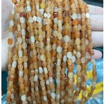 No_124_Natural Red Aventurine Flat Egg Shaped Bead_6*4mm _(Sold Per Strand)