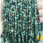 No_128_Natural African Turquoise Flat Egg Shaped Bead_6*4mm _(Sold Per Strand)