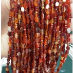 No_144_Natural Red Agate Flat Oval Bead_6*4mm _(Sold Per Strand)