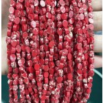 No_147_Synthetic Red Imperial Jasper Flat Oval Bead_6*4mm _(Sold Per Strand)