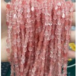 No_152_Synthetic Watermelon Red Crystal Flat Oval Bead_6*4mm _(Sold Per Strand)