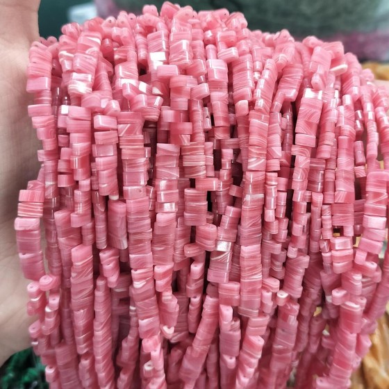 No_161_Synthetic Rhodochrosite Double Hole Square Bead_5*2mm_(Sold Per Strand)