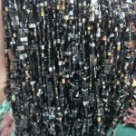 No_165_Natural Black Striped Agate Double Hole Square Bead_5*2mm_(Sold Per Strand)