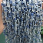 No_178_Natural Blue Aventurine Double Hole Square Bead_5*2mm_(Sold Per Strand)