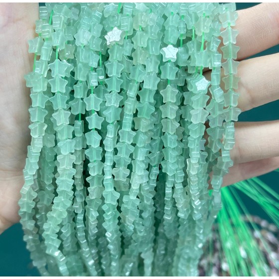 No_1101_Natural Green Aventurine Five Pointed Star_6mm_(Sold Per Strand)