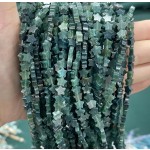No_1105_Natural Moss Agate Five Pointed Star_6mm_(Sold Per Strand)