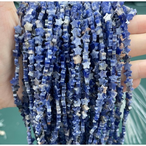 No_1106_Natural Blue Spot Jasper Five Pointed Star_6mm_(Sold Per Strand)
