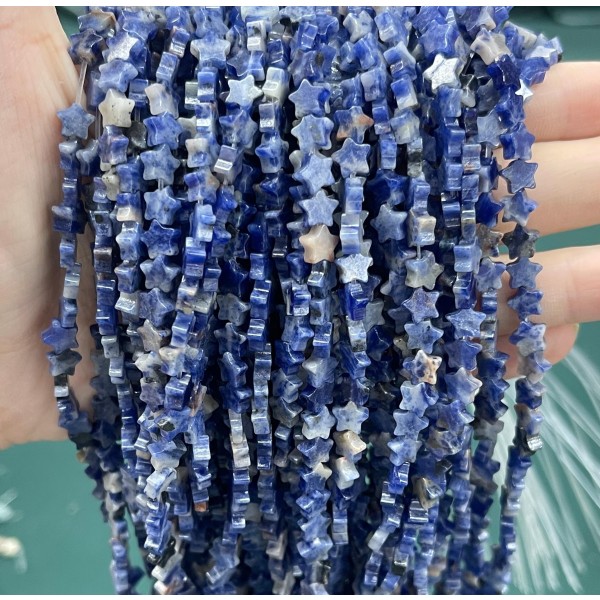 No_1106_Natural Blue Spot Jasper Five Pointed Star_6mm_(Sold Per Strand)