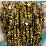 No_1112_Natural Yellow Tiger Eye Stone Five Pointed Star_6mm_(Sold Per Strand)
