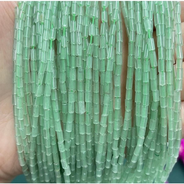 No_1149_Natural Green Aventurine Round Tube_2*4mm_(Sold Per Strand)