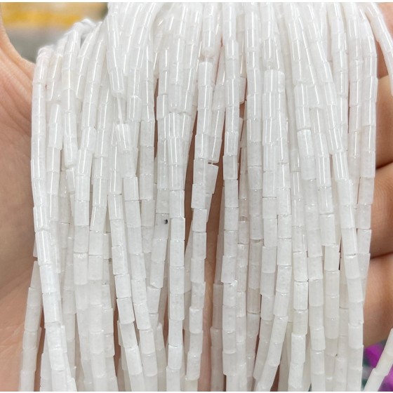 No_1160_Natural White Jade Round Tube_2*4mm_(Sold Per Strand)