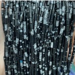 No_1163_Natural Black Snowflake Obsidian Round Tube_2*4mm_(Sold Per Strand)