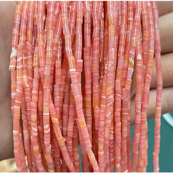 No_1175_Synthetic Rhodochrosite Round Tube_2*4mm_(Sold Per Strand)