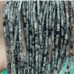 No_1176_Natural Black Labradorite Round Tube_2*4mm_(Sold Per Strand)