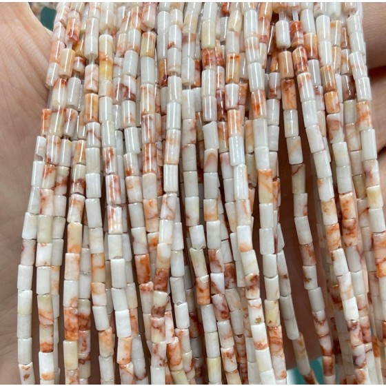 No_1179_Natural Red Network Jaspe Round Tube_2*4mm_(Sold Per Strand)