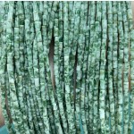 No_1185_Natural Green Dot Stone Round Tube_2*4mm_(Sold Per Strand)