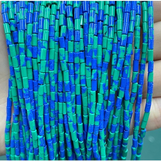 No_1187_Synthetic Chrysocolla Round Tube_2*4mm_(Sold Per Strand)