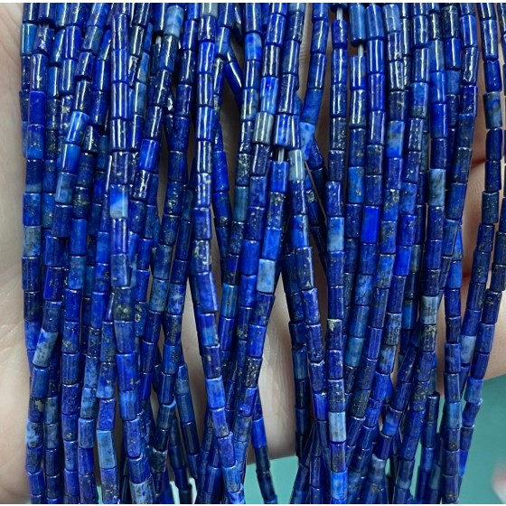 No_1188_Enhanced Lapis Lazuli Round Tube_2*4mm_(Sold Per Strand)