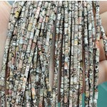 No_1190_Natural Leopard Skin Jasper Round Tube_2*4mm_(Sold Per Strand)