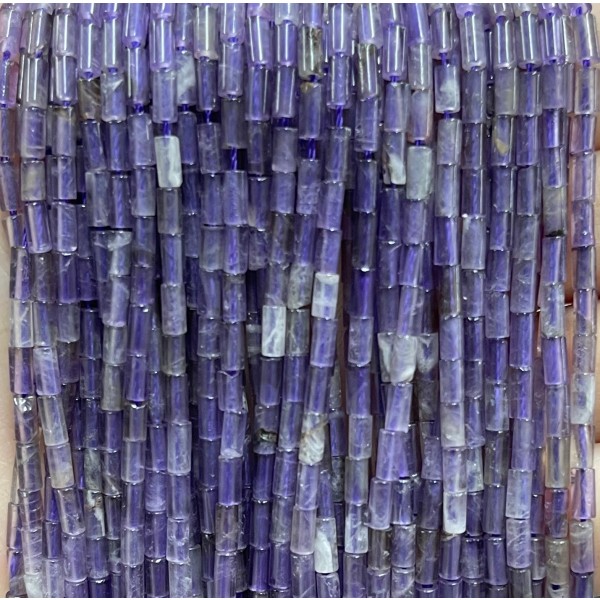 No_1193_Natural Amethyst Round Tube_2*4mm_(Sold Per Strand)