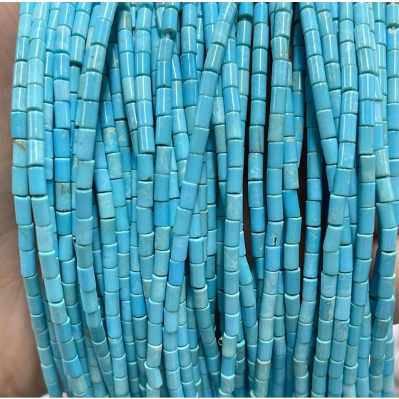 No_1194_Synthetic Light Blue Imperial Jasper Round Tube_2*4mm_(Sold Per Strand)