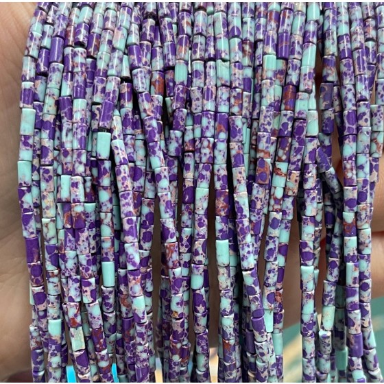 No_1201_Synthetic Purple Imperial Jasper Round Tube_2*4mm_(Sold Per Strand)