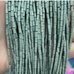 No_1209_Synthetic Dark Green Stone Round Tube_2*4mm_(Sold Per Strand)