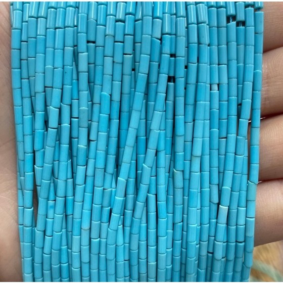 No_1211_Synthetic Blue Stone Round Tube_2*4mm_(Sold Per Strand)