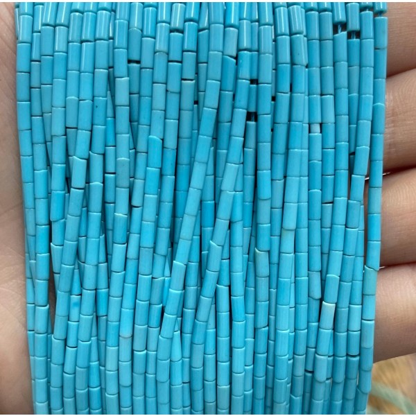 No_1211_Synthetic Blue Stone Round Tube_2*4mm_(Sold Per Strand)