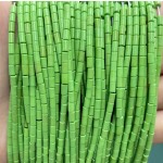 No_1214_Synthetic Grass Green Stone Round Tube_2*4mm_(Sold Per Strand)
