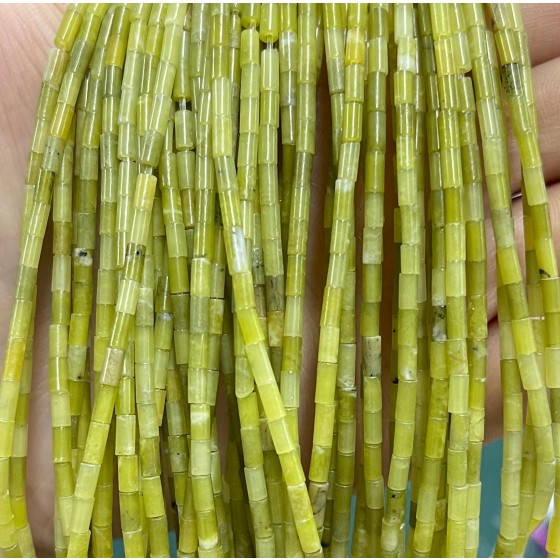 No_1215_Natural Xiuyu Jade Round Tube_2*4mm_(Sold Per Strand)