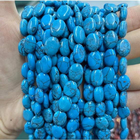 No_1230_Synthetic Blue Turquoise Egg Shaped Bead_8*10mm_(Sold Per Strand)