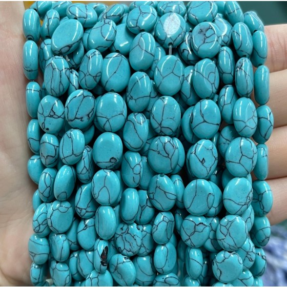 No_1231_Synthetic Light Turquoise Egg Shaped Bead_8*10mm_(Sold Per Strand)